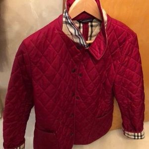 Burberry red quilted spring jacket – XS